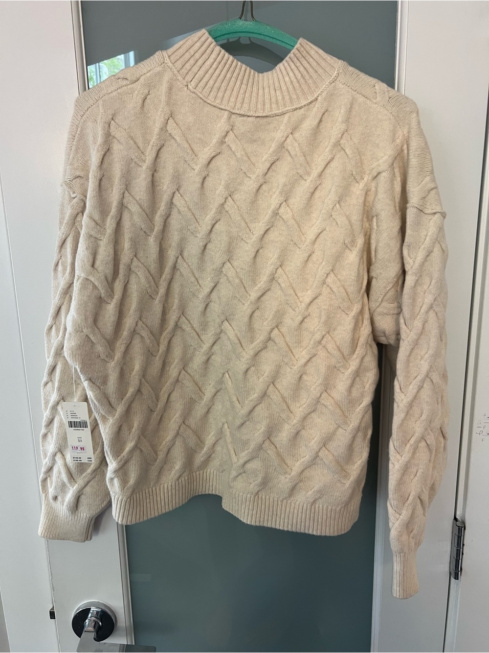 Anthropologie Cable-Knit Turtleneck Sweater in Cream